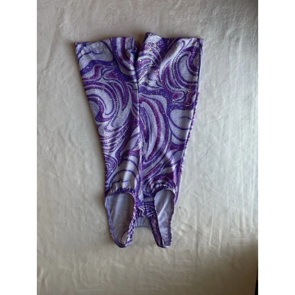 Snowflake Razzleberry T-Back Gymnastics Dance Biketard Purple Holographic L